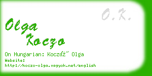 olga koczo business card